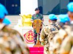 Panglima TNI Jenderal TNI Agus Subiyanto menjadi Inspektur Upacara Pemberangkatan 1.090 personel Satgas TNI Kontingen Garuda UNIFIL TA. 2025 ke Lebaon di Lapangan Prima, Mabes TNI, Cilangkap, Jakarta Timur, pada Rabu, (9/04/2025). Foto: Puspen TNI/Kolonel Cba Tedi Rudianto