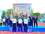 Panglima Komando Armada III (Pangkoarmada III), Laksamana Muda TNI Hersan, S.H., M.Si., didampingi ketua DJA III Ny. Dita Hersan menghadiri upacara penutupan Pekan Olahraga TNI Angkatan Laut Wilayah Timur (Poralwiltim) Tahun Anggaran 2025 yang digelar di Stadion Jala Krida Mandala, Akademi Angkatan Laut (AAL), Surabaya, Jawa Timur pada Jumat, (25/7/2025). Foto: Dispen Koarmada III