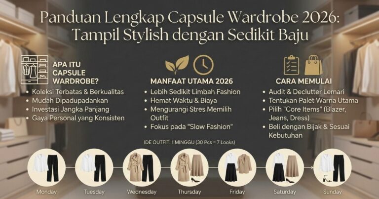 Panduan Lengkap Capsule Wardrobe 2026 Tampil Stylish dengan Sedikit Baju