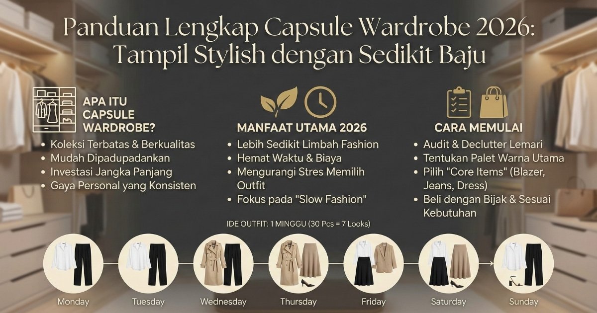 Panduan Lengkap Capsule Wardrobe 2026 Tampil Stylish dengan Sedikit Baju