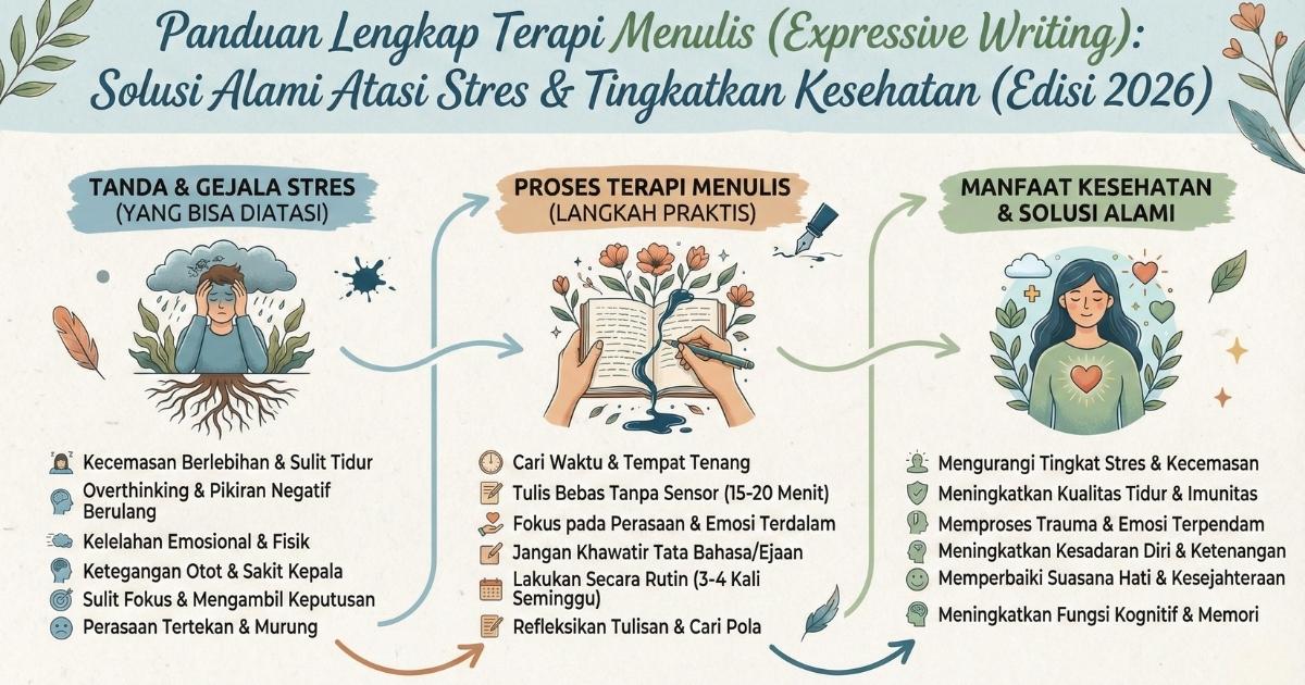 Panduan Lengkap Terapi Menulis (Expressive Writing) Solusi Alami Atasi Stres & Tingkatkan Kesehatan (Edisi 2026)